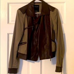 Brown faux leather jacket